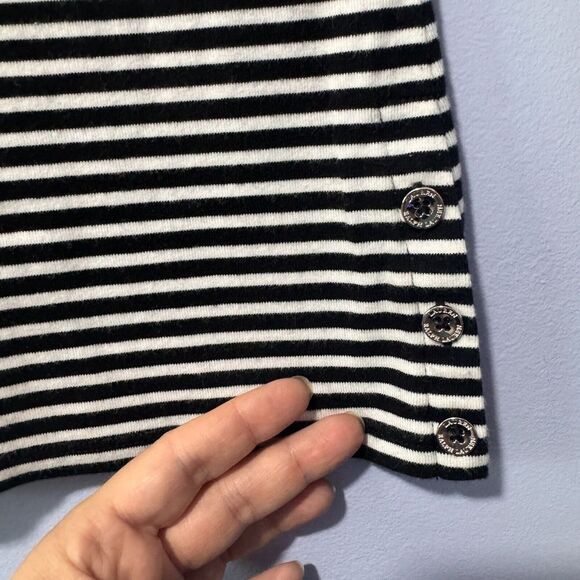 Lauren Ralph Lauren black and white‎ stripped shirt size medium - Picture 3 of 4